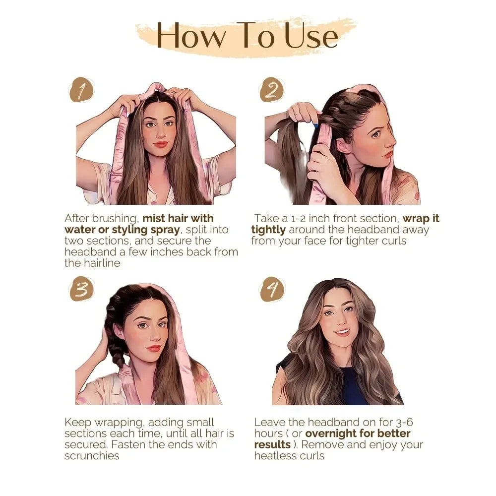 Overnight satin heatless curl set - view 5