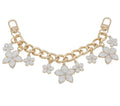White blossom bag charm chain