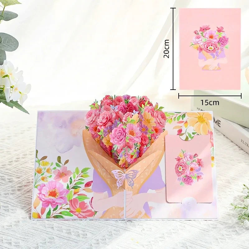 Pop-up flower bouquet card - view 2