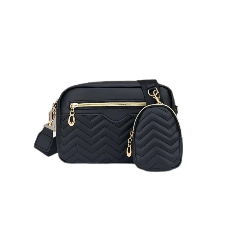 Quilted crossbody bag with mini pouch - view 5