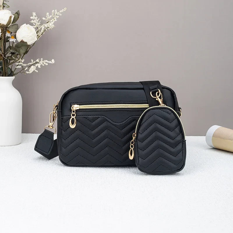 Quilted crossbody bag with mini pouch - view 6